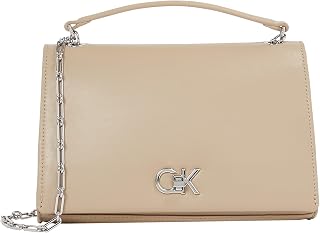 Calvin Klein Women's Medium Chain Bag with Swivel Lock, Grey (Crockery), One Size