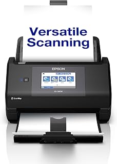 WorkForce ES-590W Wireless Document Scanner | 45ppm / 90ipm | 100-Sheet Auto Document Feeder | 10.9cm Touchscreen| Colour | Wirelessly Scan to Multiple Locations | Up to A4