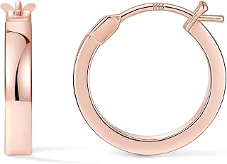 Gacimy Hoop Earrings for Women, 14K Gold Plated Flat Hoops