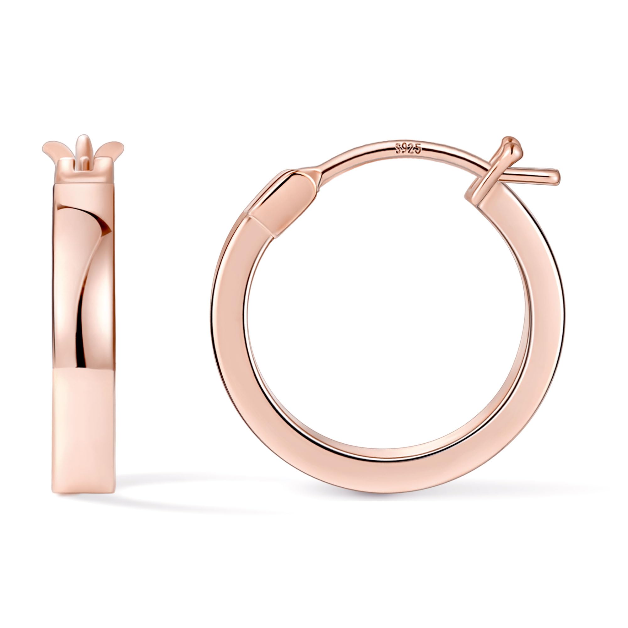 Gacimy Hoop Earrings for Women, 14K Gold Plated Flat Hoops