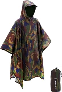 TOMSHOO Multifunctional Raincoat with Hood for Adults