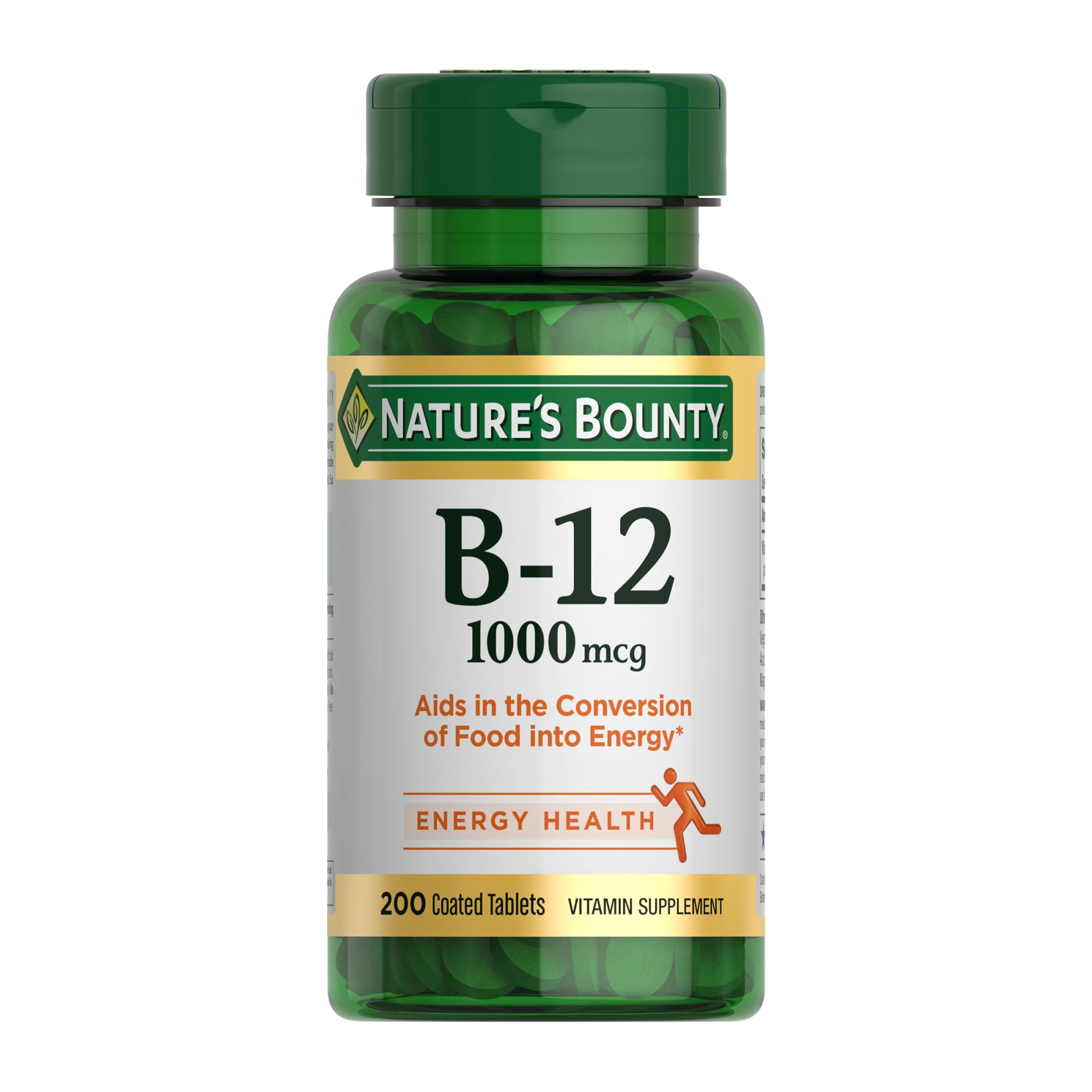 Nature's Bounty Vitamin B12 1000 mcg Caplets, 200 ct | Vitamin B12 Supplements, 