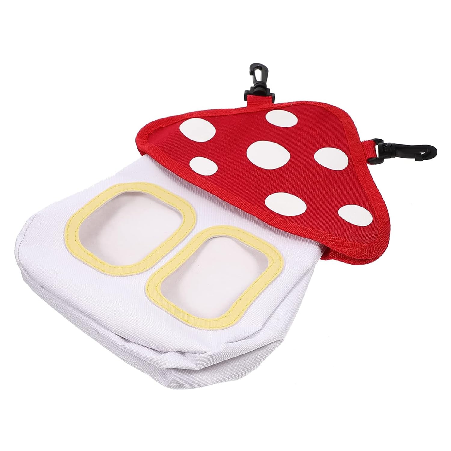 Loogujuzao Bunny Hay Feeder, Hanging Rabbit Hay Feeder Bag (Red&White) | Large C