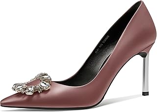 Castamere Women's High Heel Pointed Toe Stiletto High Heel Pumps Slip-on Diamond Crystal Wedding Party 8.5 cm Heels