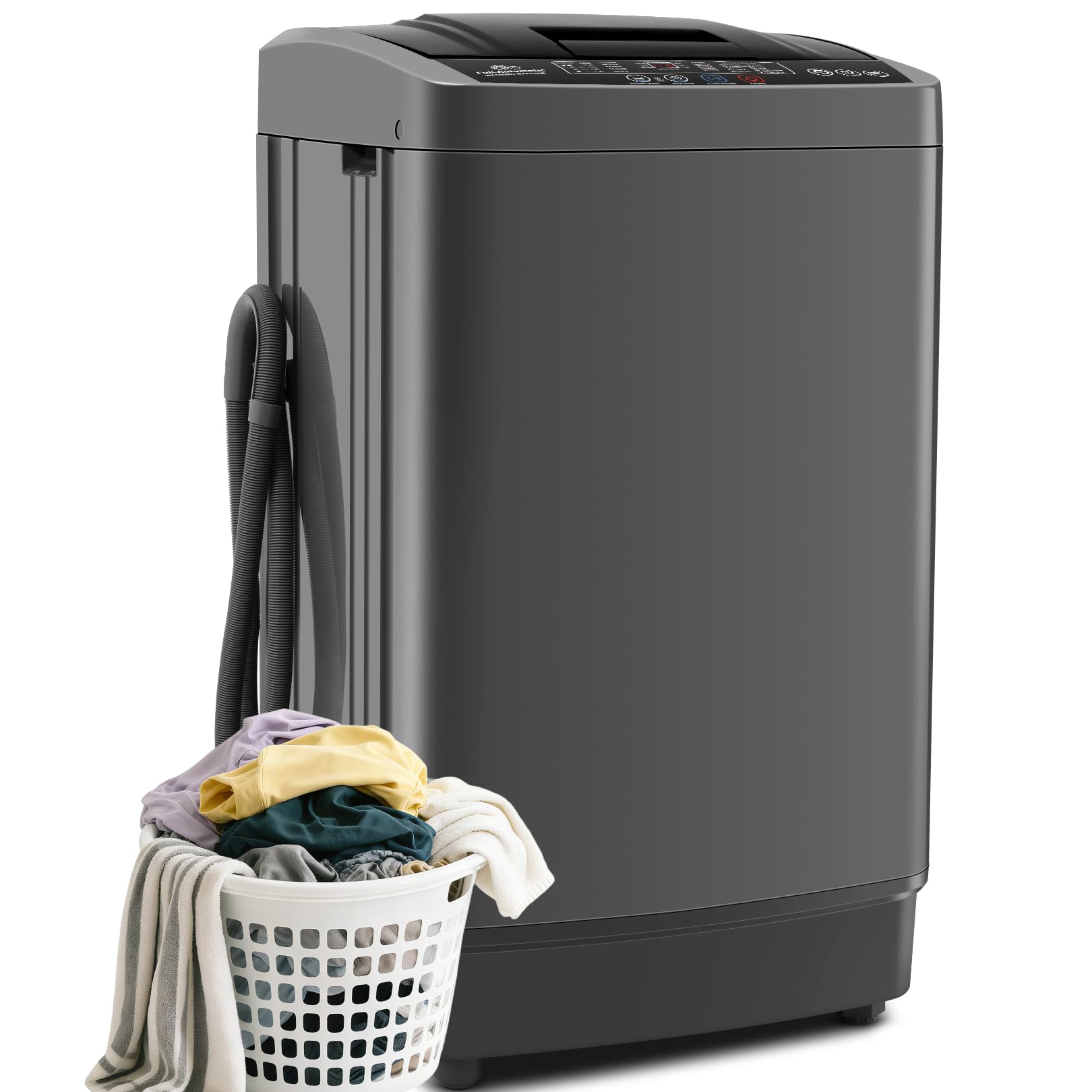 Nictemaw 2.4 Cu.ft. Portable Washer with Drain Pump, 17.8 lbs Capacity | 10 Wash