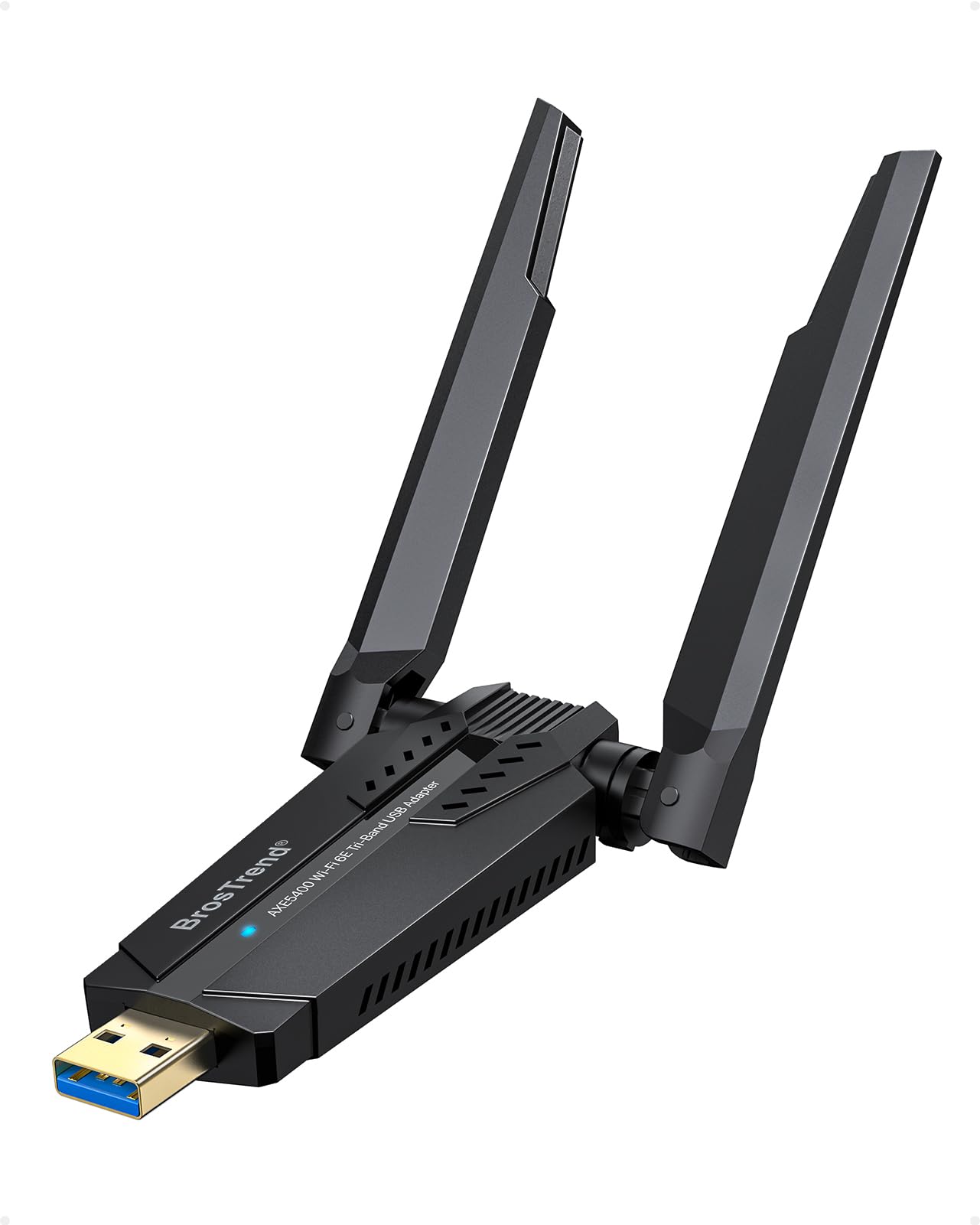 BrosTrend AXE5400 Tri-Band WiFi 6E USB WiFi Adapter for PC Windows 11/10