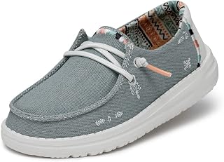 Hey Dude Girls Wendy Youth Boho MOC Toe Shoes, Light Denim, 30 EU