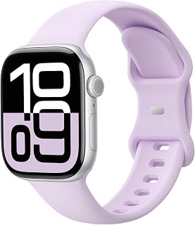 Sport Band Compatible with Apple Watch Band 49mm 46mm 45mm 44mm 42mm 41mm 40mm 38mm, Soft Silicone Replacement Strap for iWatch Series 10/9/8/7/6/5/4/3/2/1 Ultra SE