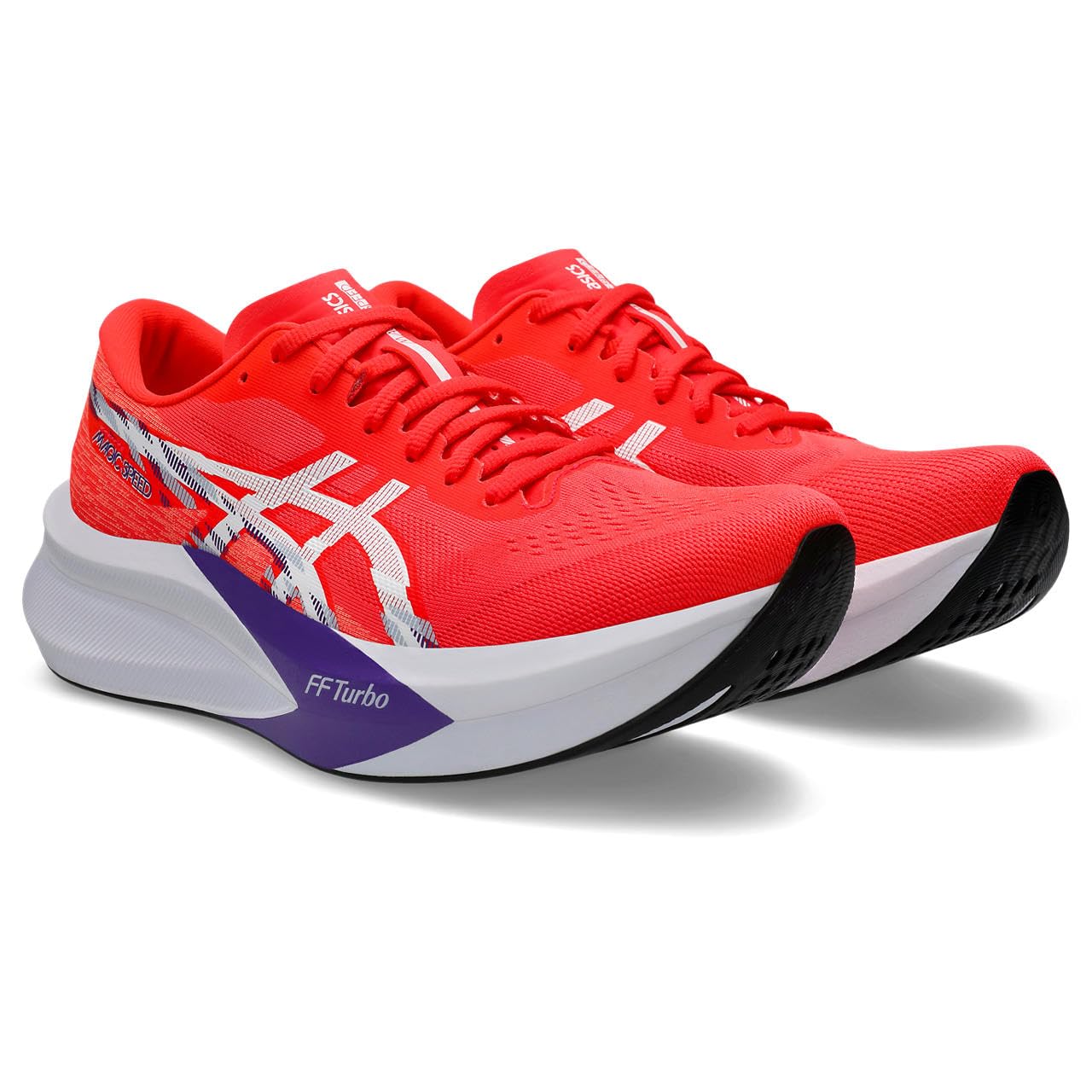 ASICS Men's Magic Speed 4 Sneaker, Flash Red White, 12 UK