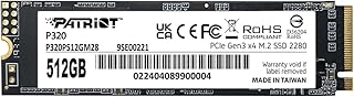 Patriot P320 512GB PCIe Gen 3x4 M.2 2280 SSD | Form factor: M.2 2280; Interface: PCIe Gen 3x4.