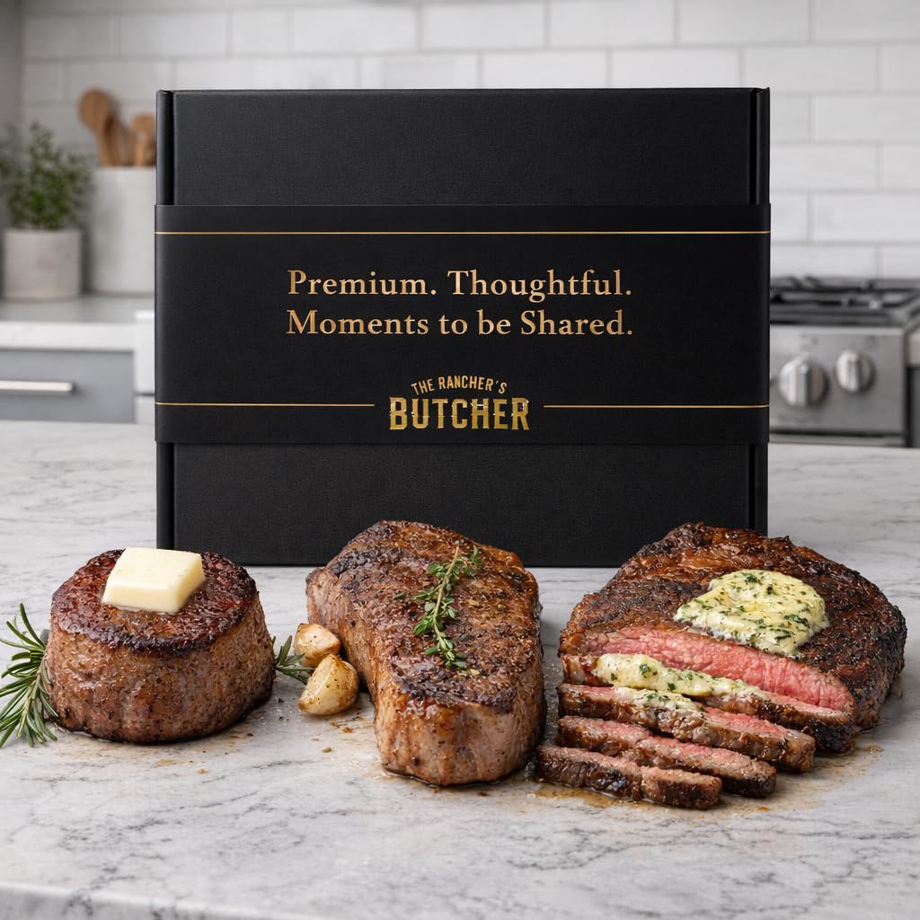 Rancher’s Butcher Steak Box – Ribeye, NY Strip & Filet Mignon | Premium beef ass