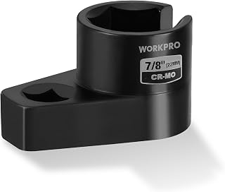 WORKPRO O2 Oxygen Sensor Socket 3/8” Drive x 7/8” 22mm | Offset Oxygen Sensor Removal Tool Wrench, 6-Point O2 Sensor Tool with Wire Gate