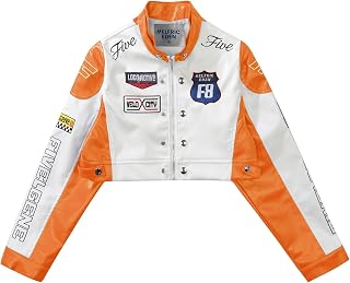 Aelfric Eden Cropped Leather Jacket Women PU Crop Moto Biker Racing Trendy Fashion Casual Coats