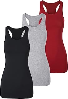 TAIPOVE Women's Racerback Tank Top Long Camisole Sleeveless Yoga Shirts Workout Tops 3 Pack