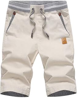 Tansozer Men's Shorts Casual Classic Fit Drawstring Summer Beach Shorts with Elastic Waist and Pockets