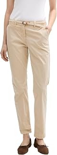 Tom Tailor Women's Slim Chino Trousers with Belt