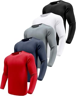 Boyzn Men's 1, 3 or 5 Pack Performance Long Sleeve T-Shirts, Quick Dry UPF 50+ Sun Protection Shirts, Moisture Wicking Sports Long Sleeve Running Tops, Athletic Gym Workout Shirts for Fishing Running