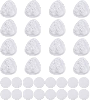 16 Pcs Self Adhesive Caster Wheels, 360 Degree Rotation Mini Caster Rolling Roller Universal Adhesive Swivel Wheel for Furniture Storage Bin Trash Can (White, 3 Nylon Rolling Balls)