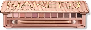 Urban Decay Naked3 Eyeshadow Palette - 12 Rosy Soft Pink Neutral Shadows | Everyday + Soft Glam Eyeshadow Palette, Includes Vegan Eyeshadow Brush, Mauve Brown + Nude Eye Shadows, Vegan, Cruelty-free