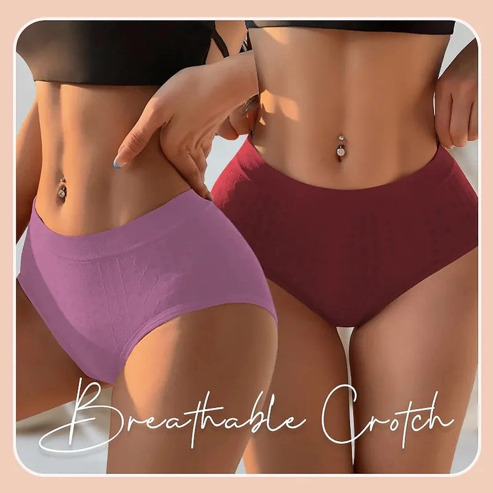 6 piece triangle underwear set for women, seamless, solid color, breathable and 