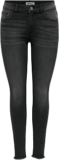 Only - Onlhush Mid Waist SK RW Ank DNM, Jeans a Vita Media Donna
