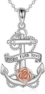 Anchor Necklaces Tree of Life Pendant Necklace 925 Sterling Silver Chain Vintage Jewelry Gifts For Women Girls Mom Mother Daughter