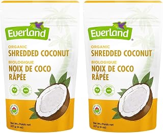 Everland Organic Dried Shredded Coconut, 227gm (Pack of 2)