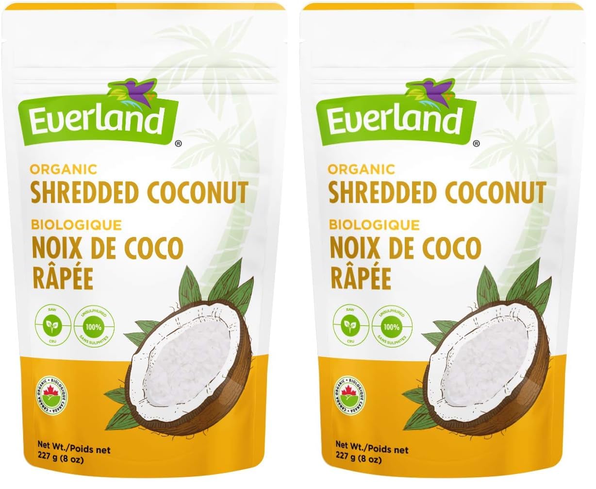 Everland Organic Dried Shredded Coconut, 227gm (Pack of 2)
