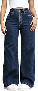 GORGLITTER Girl's Baggy Jeans Wide Leg High Waisted Denim Pants Clothes