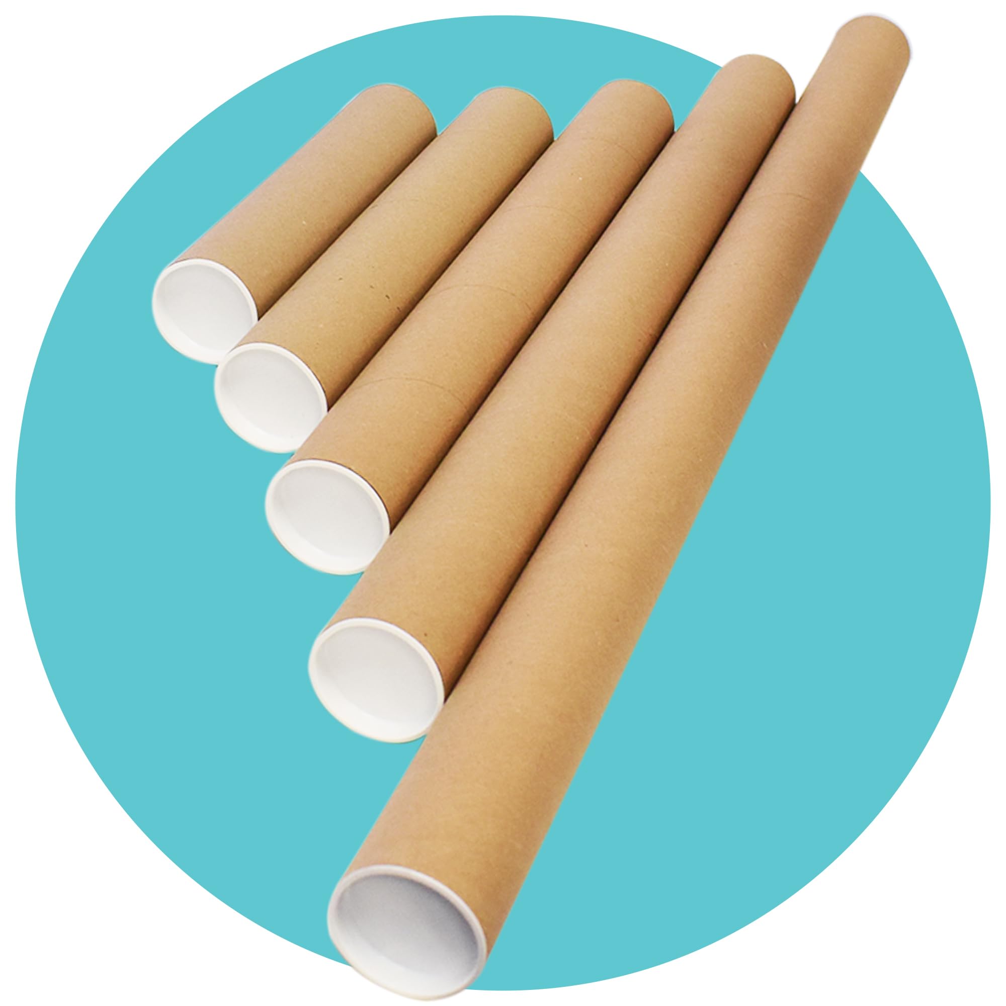 Triplast 2 x A0 Postal Tubes with End Caps (885x45mm | 35x1.8inch) - Cardboard T