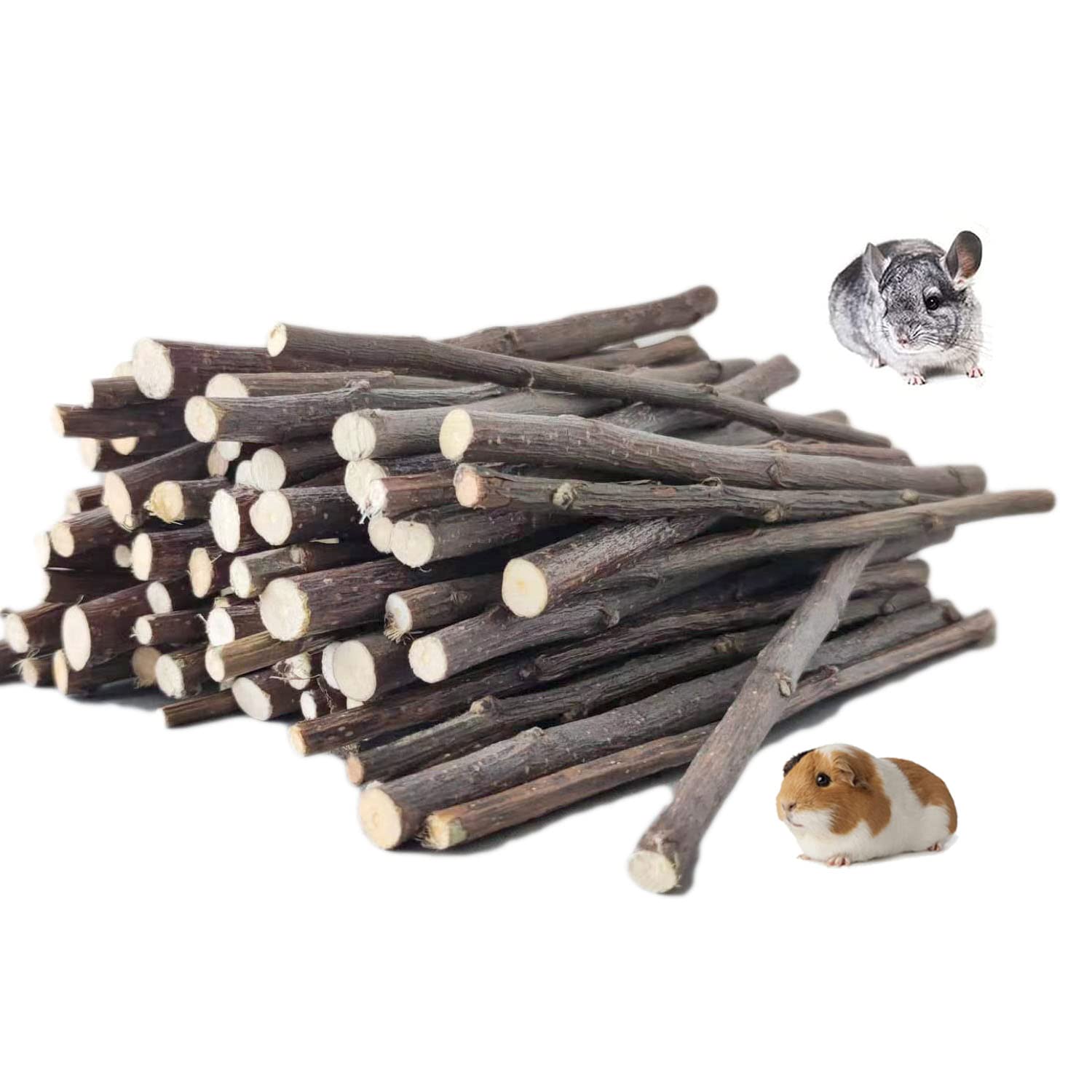 LISSION Apple Tree Sticks 2.2lb 1000g, Natural Wood Molar Sticks, Pet Chew Toys 