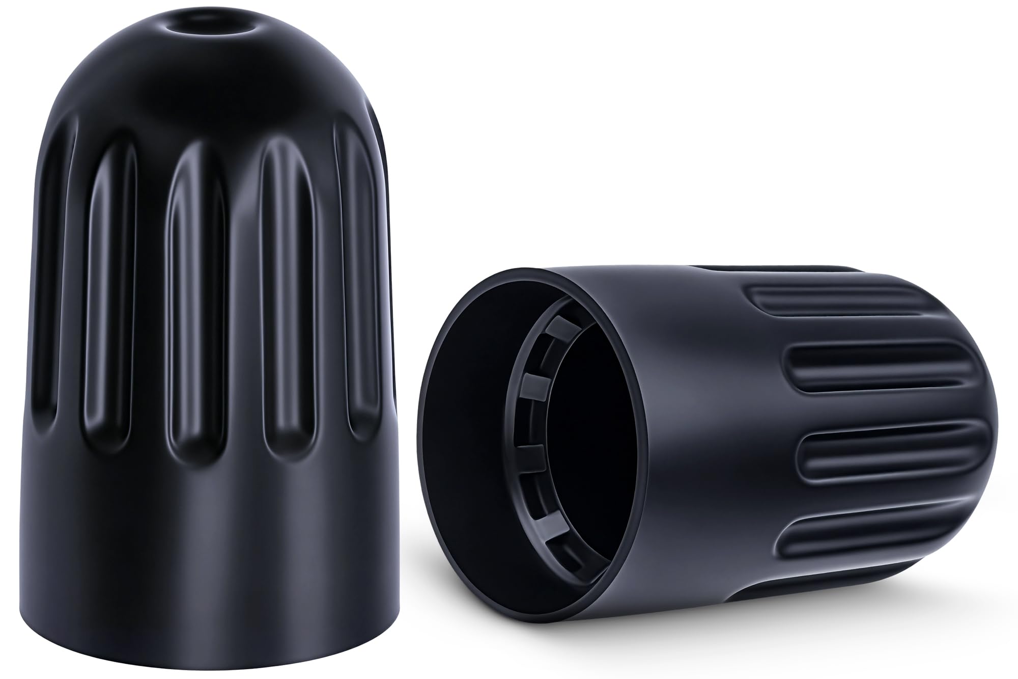 MEAJOO 10PCS TPMS Tire Valve Long Stem Caps, Black Plastic Wheel Tire Valve Stem