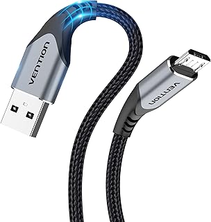 VENTION 2M Nylon Braided Micro USB Charger Cable for Kindle Fire Tablet, PS4 Xbox Controller