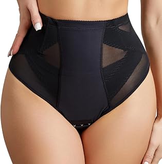 Women's Shapewear Briefs High Waist Hook Panties Boned Tummy Black