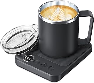 Felibeaco Coffee Mug Warmer Set for Desk, Coffee Warmer & 16oz Heated Mug | Coffee Cup Warmer with Auto Shut Off for Office/Home, Coffee Mug Heater with 6 Tem Setting, Coffee Gift for Women/Men, Black