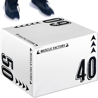 MUSCLE FACTORY Plyo Box, Soft, 15.7 x 19.7 x 23.6 inches (40 x 50 x 60 cm), Plyometric Box, Elevating Stand, Jump Stand, Step Stand, Jump Box, 3 in 1 Core Training