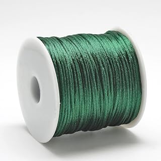 76 Yards 1mm Rattail Satin Nylon Thread Cord for Jewelry Making, Shiny Silky Craft Cord for Bead Threading, Knotting, Braiding, Piping, Threading