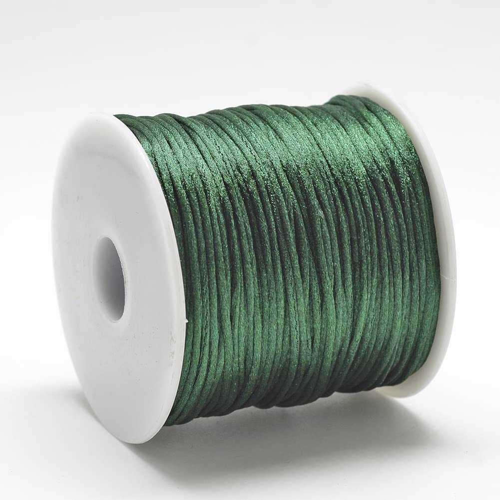 76 Yards 1mm Rattail Satin Nylon Thread Cord for Jewelry Making, Shiny Silky Cra