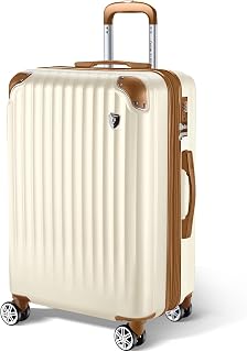 New Trip Suitcase, Carry Case, Expandable Function, Lightweight, Large Size, Carry Bag, Size M, 13.9 gal (60 L), For 4 to 7 Nights, Ivory
