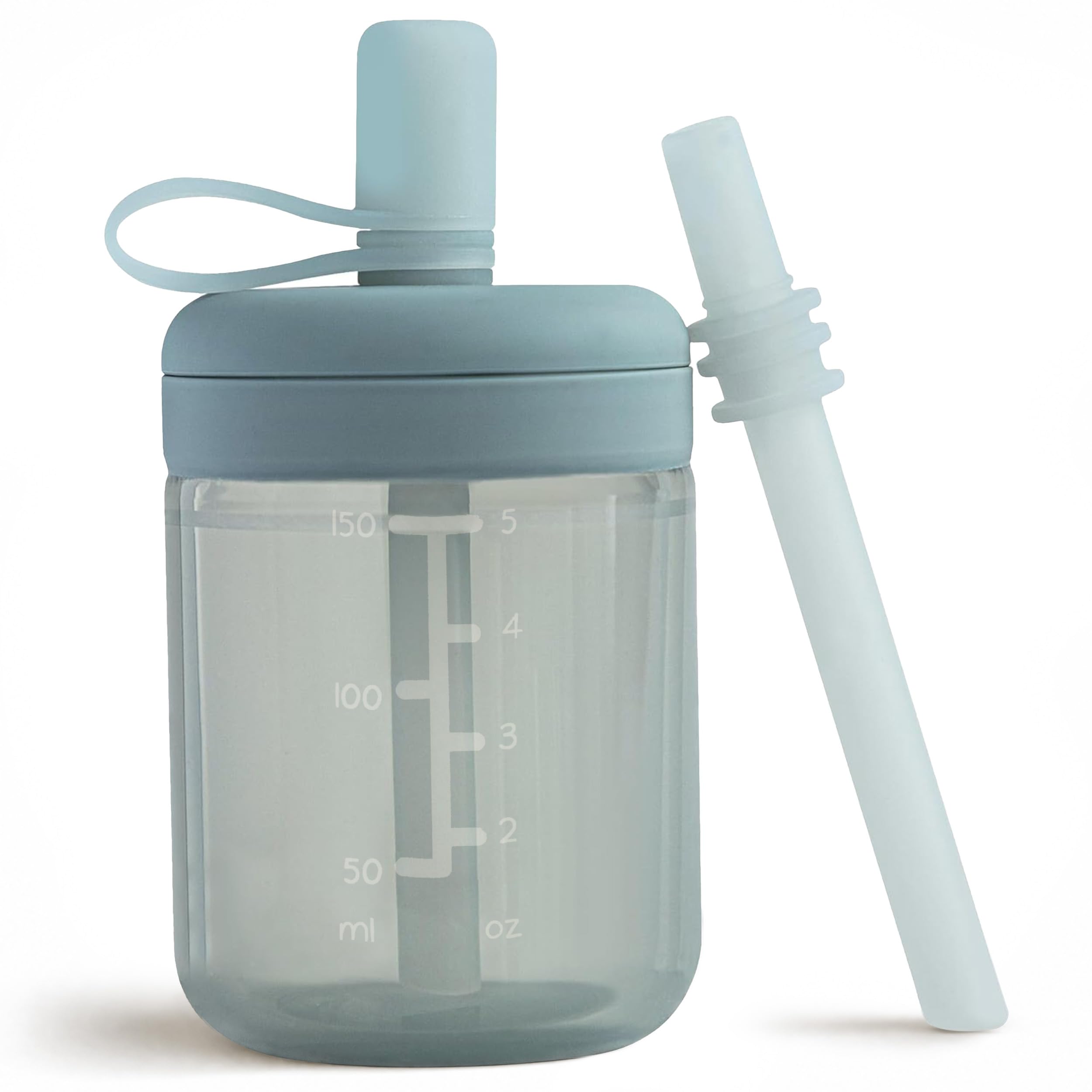 Moonkie Baby Straw Cup | Silicone Toddler Sippy Training Cup With Straw Lid | BP