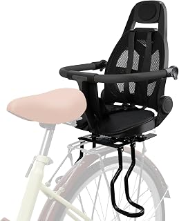 XIEEIX Rear Child Bike Seat,Rear Mounted Child Bike Seats,Back Mount Child Seat with Back Rest Armrest Foot Pedals,Width Adjustable Bicycle Rear Seat,Fits All Bicycle Rear Frames