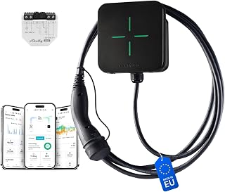 LEKTRI·CO – Charger for EV 1P7K V2 – Charging Station for EV 7.4kW Hybrid, Photovoltaic Compatible, Single Phase 230V, Current 6A-32A – 5 m Charging Cable for EV – Wi-Fi Connection