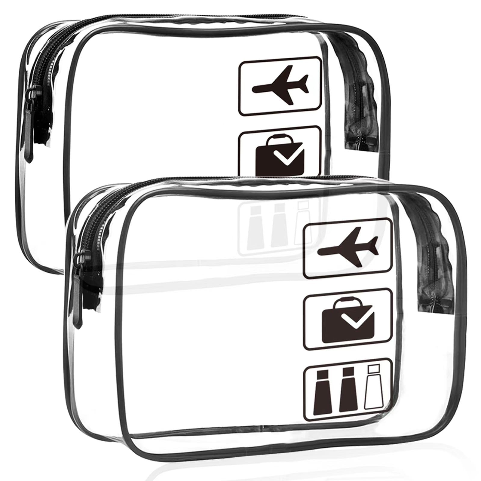 Parsuko 2 PCS Clear Travel Toiletries Bag, TSA Approved, Waterproof, Black | Cos