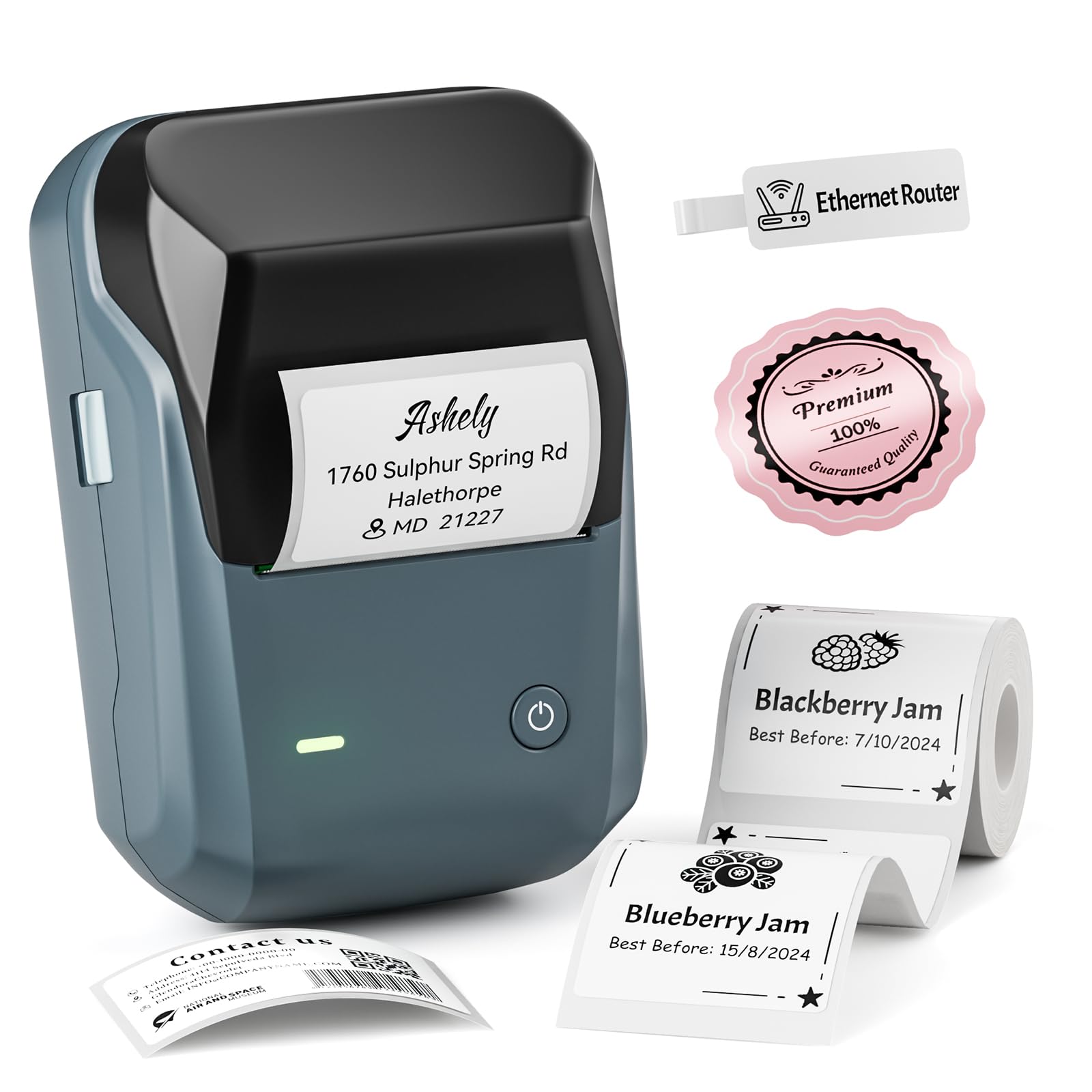 NIIMBOT B1 Label Maker Machine with Tape, 2Inch Thermal Label Printer, Blue | Po
