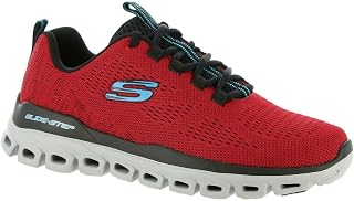 Skechers メンズ Glide Step Fasten Up レースアップスニーカー、ネイビー/ブラック、9.5