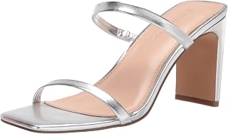 The Drop womens Avery Square Toe Two Strap High Heeled Sandal Heeled Sandal