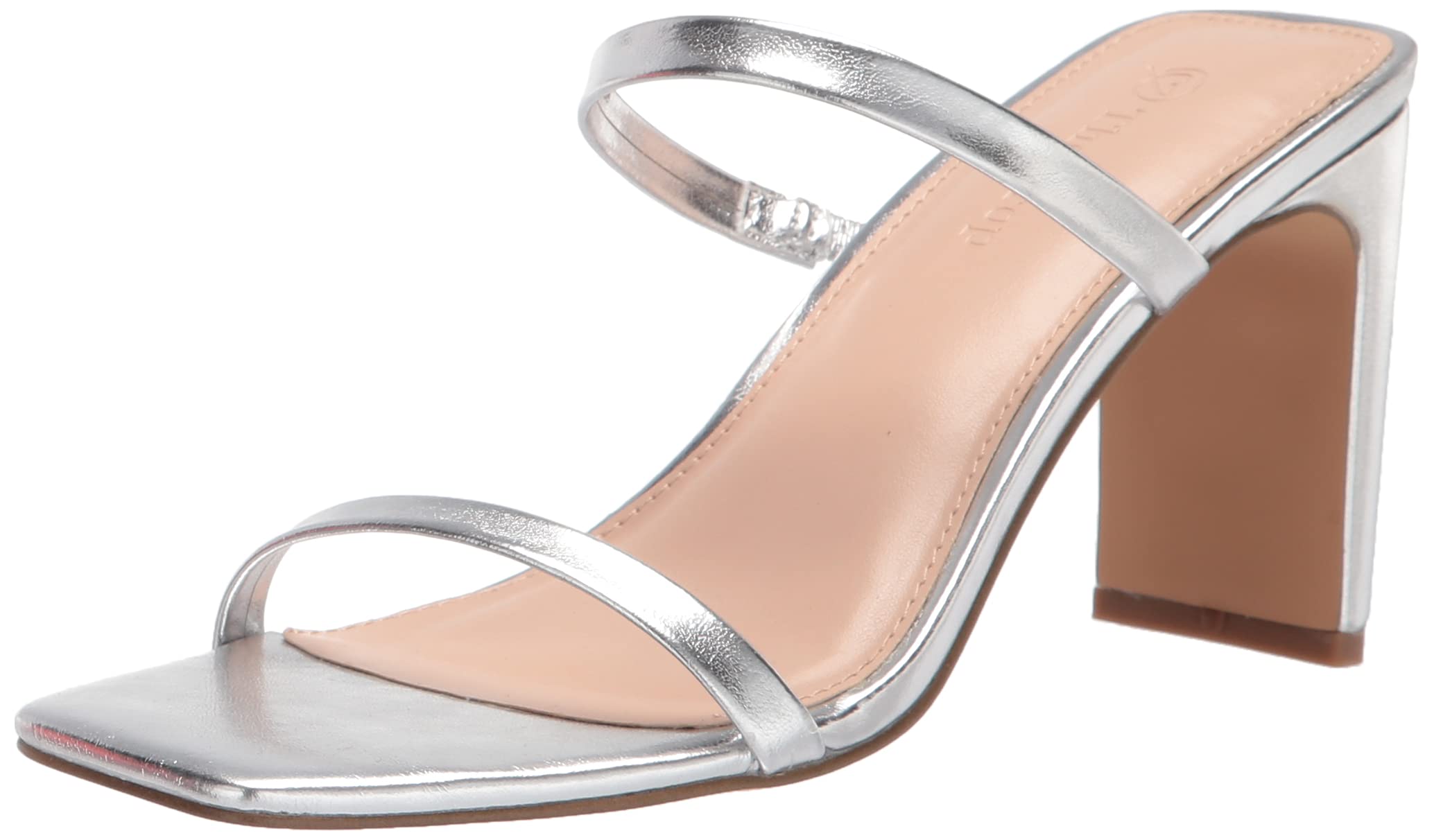 The Drop womens Avery Square Toe Two Strap High Heeled Sandal Heeled Sandal