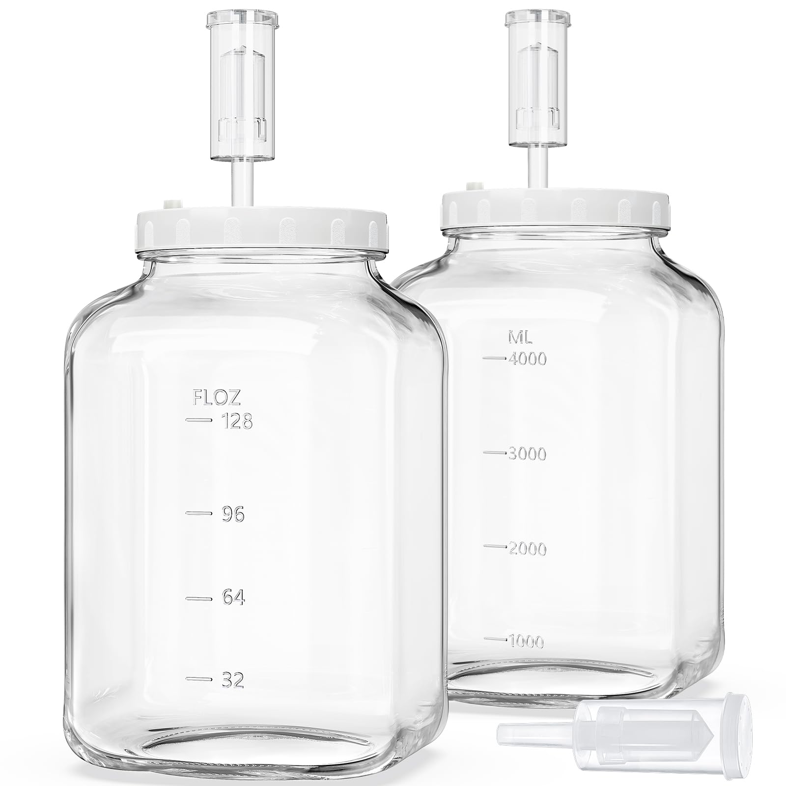 Folinstall 1.5 Gallon Large Fermentation Jars, Wide Mouth Glass Mason Jar | 4.3"