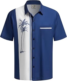 Hardaddy Men's Hawaiian Shirt Short Sleeves Coconut Printed Button Down Summer Beach Casual Shirts