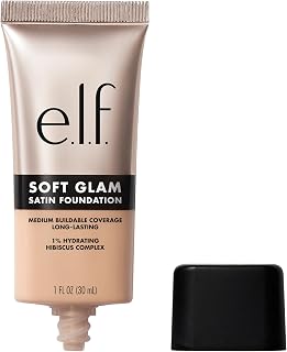 e.l.f. Soft Glam Satin Foundation, Medium Coverage, 25 Light Neutral | Satin Finish, Long-Lasting Wear, Hydrating Hyaluronic Acid & Hibiscus Complex, Blurs Pores, Lightweight, Vegan & Cruelty-Free